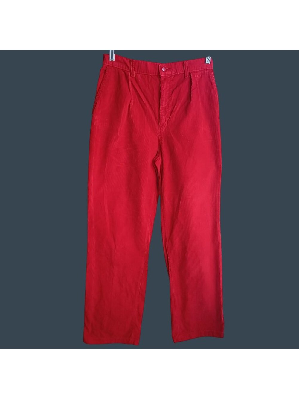 29x32 Corduroy Preppy Pants Vintage 80's Britannia Cherry Red High Waist